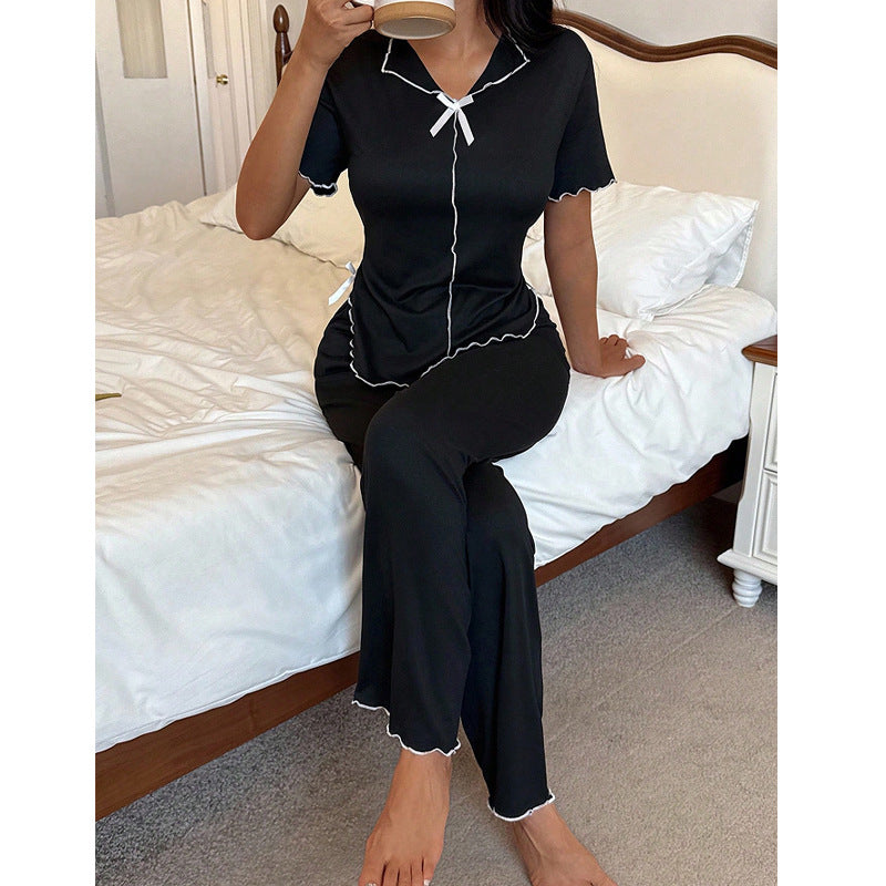 Conjunto de Pijama Casual com Top e Calças