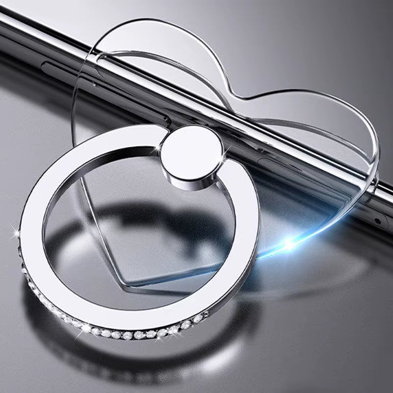 Transparent Cell Phone Ring Holder Stand 360°Degree Rotation Clear Finger Grip Kickstand Compatible Iphone Xiaomi for Phone Case
