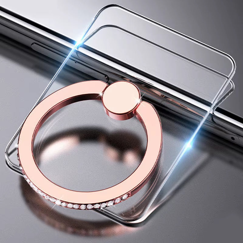 Transparent Cell Phone Ring Holder Stand 360°Degree Rotation Clear Finger Grip Kickstand Compatible Iphone Xiaomi for Phone Case