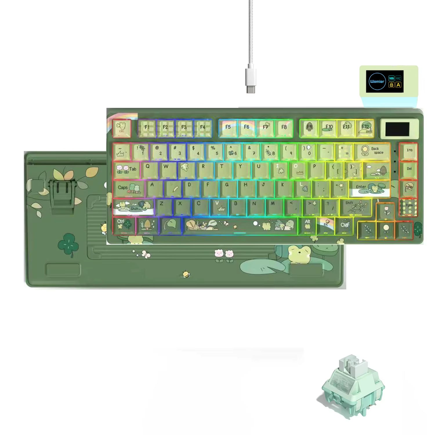 S-K80 75% Keyboard with Color OLED Display Mechanical Gaming Keyboard Hot Swap Keyboard Gasket Mount RGB Custom Keyboard