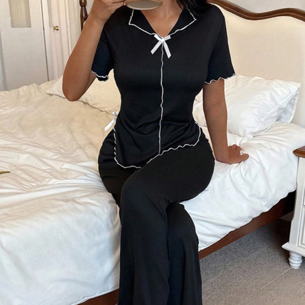 Conjunto de Pijama Casual com Top e Calças