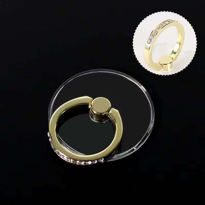 Transparent Cell Phone Ring Holder Stand 360°Degree Rotation Clear Finger Grip Kickstand Compatible Iphone Xiaomi for Phone Case