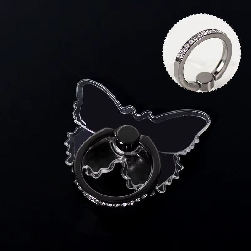 Transparent Cell Phone Ring Holder Stand 360°Degree Rotation Clear Finger Grip Kickstand Compatible Iphone Xiaomi for Phone Case