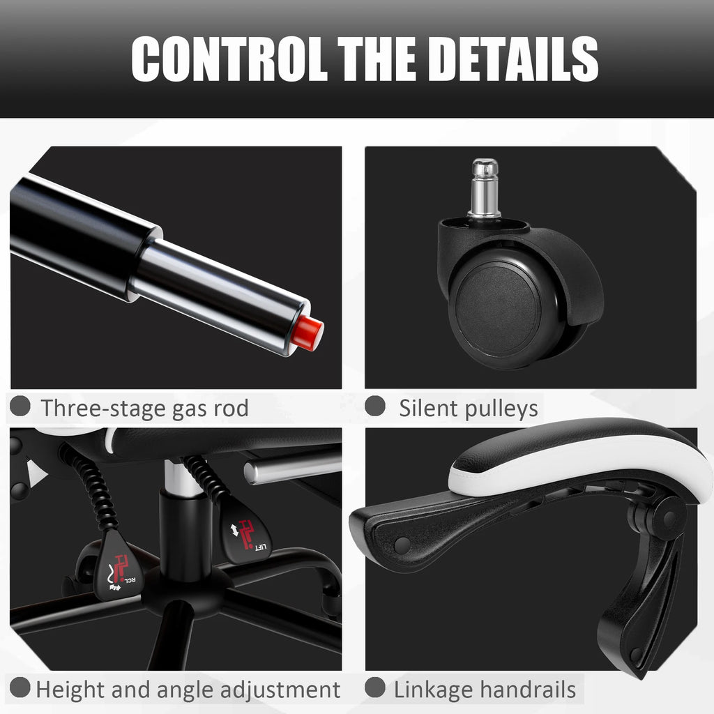 Ergonomic Gaming Chair with Footrest, Racing Style Video Game Chair for Adults, Reclining Gamer Chair Office Chair