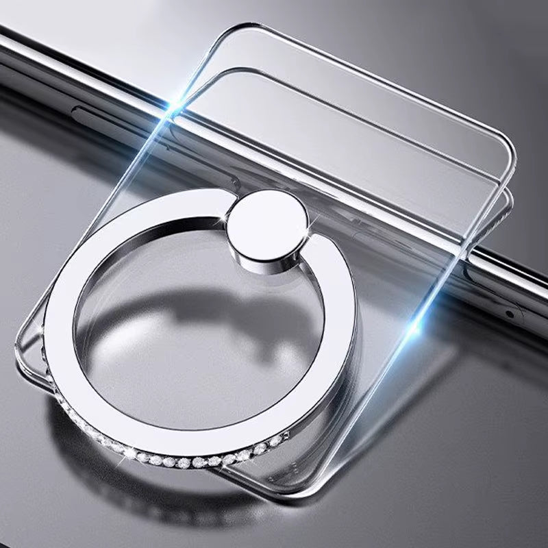 Transparent Cell Phone Ring Holder Stand 360°Degree Rotation Clear Finger Grip Kickstand Compatible Iphone Xiaomi for Phone Case
