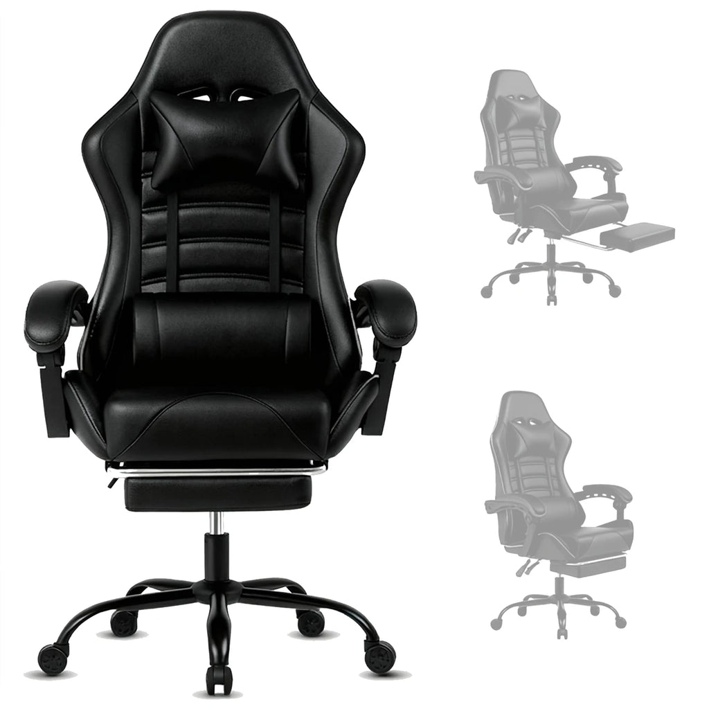 Ergonomic Gaming Chair with Footrest, Racing Style Video Game Chair for Adults, Reclining Gamer Chair Office Chair