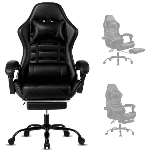 Ergonomic Gaming Chair with Footrest, Racing Style Video Game Chair for Adults, Reclining Gamer Chair Office Chair