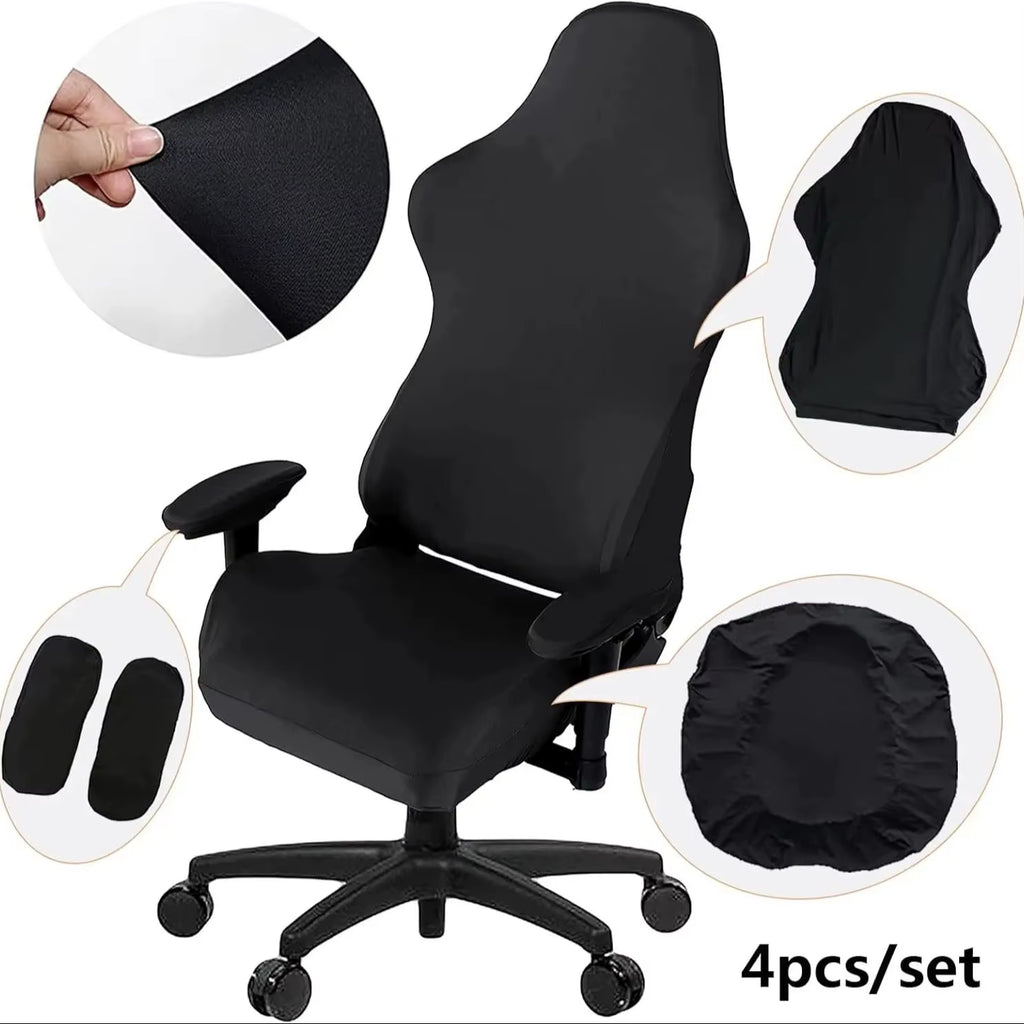 Gaming Chair Cover-Gaming Chair Seat Cover 4Pc/Set Gaming Chair Covers Stretchable with Armrest Covers/Chair Back Covers/Chair S