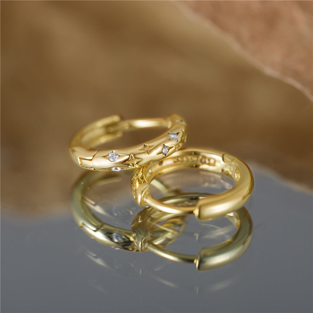 Brincos Elegantes Prata e Dourado
