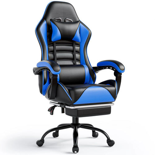 Ergonomic Gaming Chair with Footrest, Racing Style Video Game Chair for Adults, Reclining Gamer Chair Office Chair