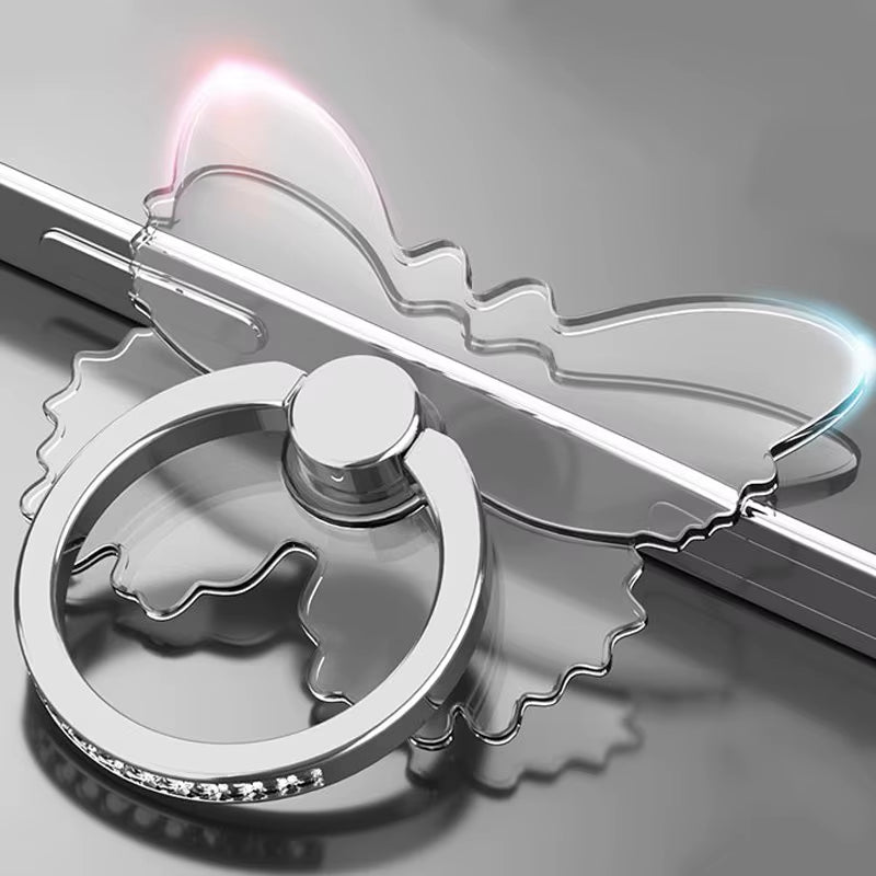 Transparent Cell Phone Ring Holder Stand 360°Degree Rotation Clear Finger Grip Kickstand Compatible Iphone Xiaomi for Phone Case