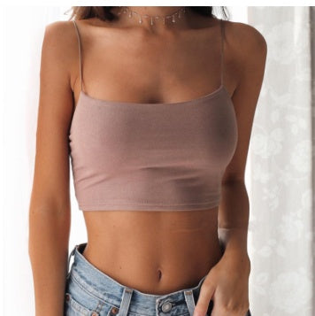 Top Cropped de alças finas