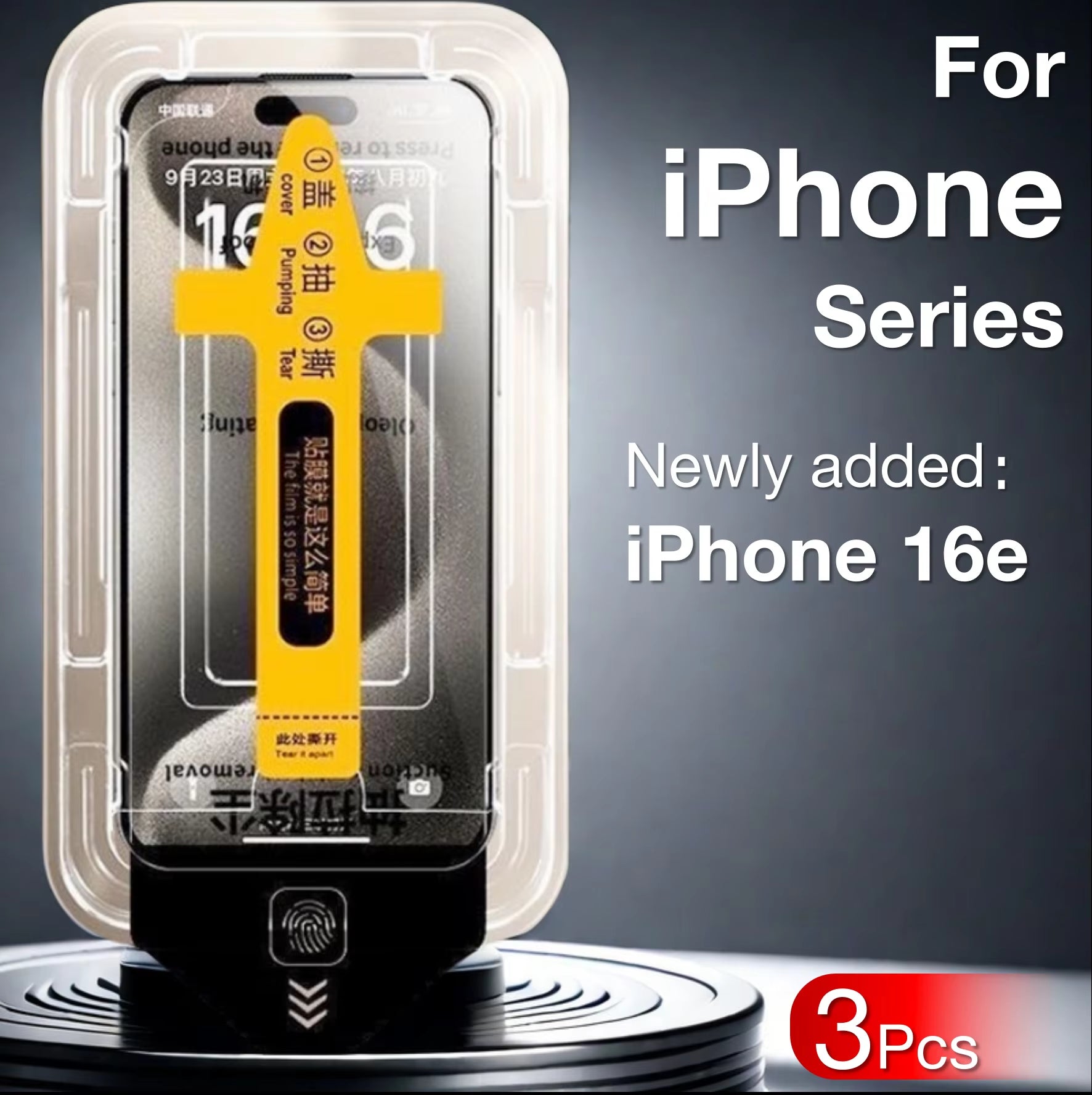 3Pcs for Iphone 16E 16 15 Pro Max Screen Protector Tempered Glass 14 plus 13 12 11 XR XS X Dust Free Phone with Install Kit