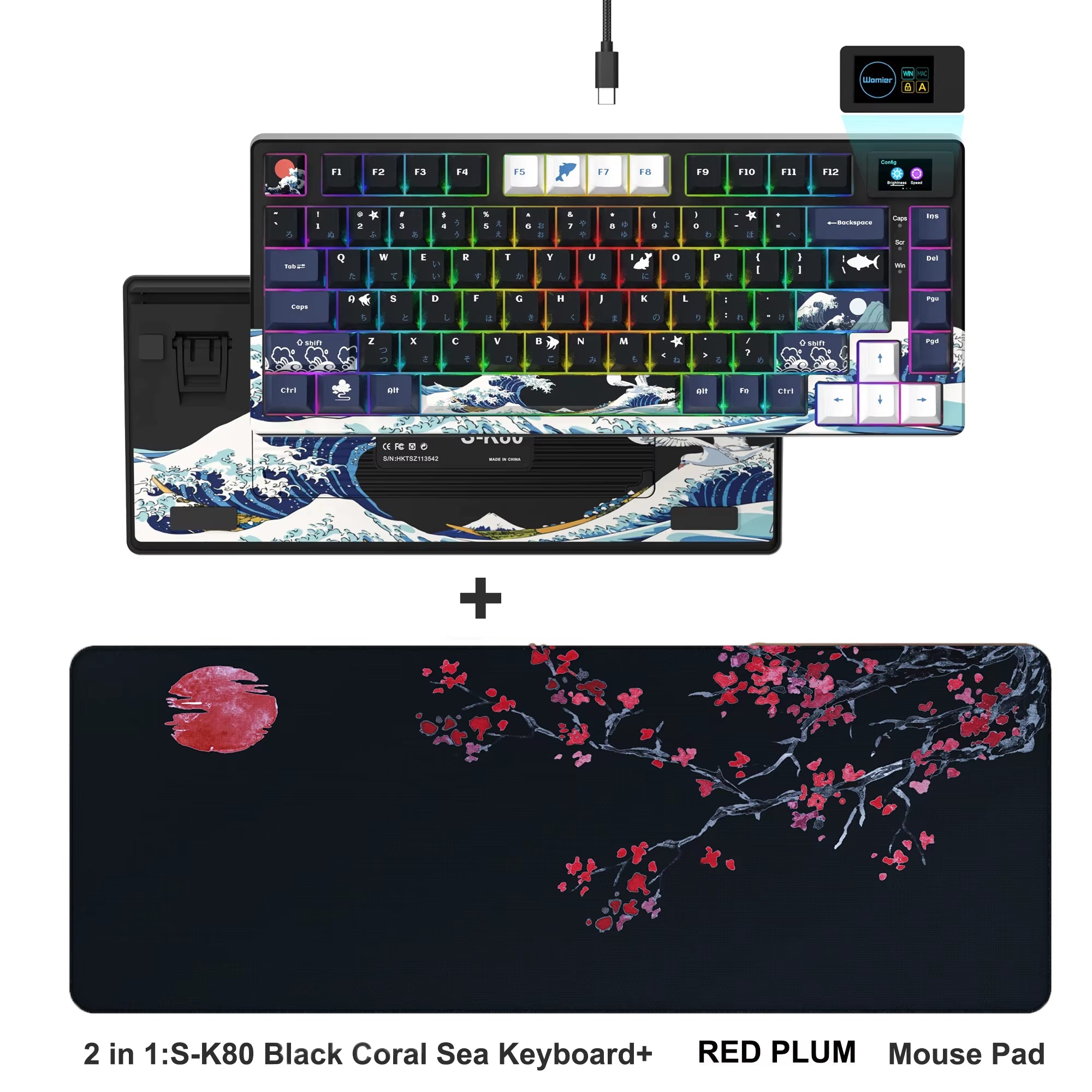 S-K80 75% Keyboard with Color OLED Display Mechanical Gaming Keyboard Hot Swap Keyboard Gasket Mount RGB Custom Keyboard
