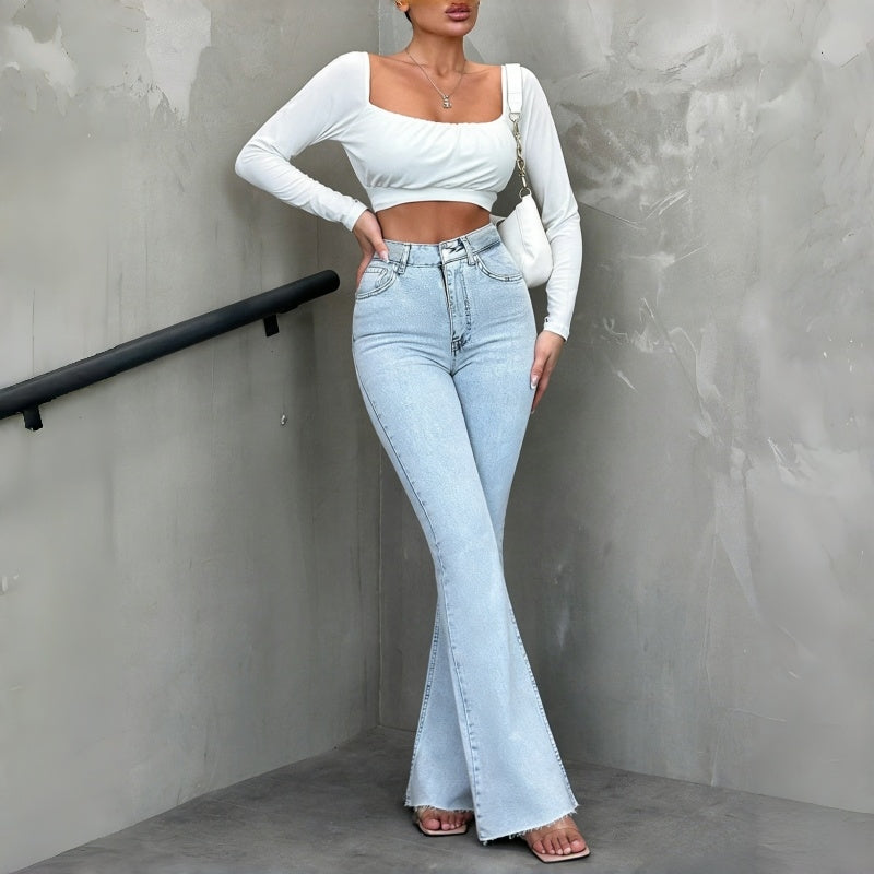Jeans Flare de cintura média