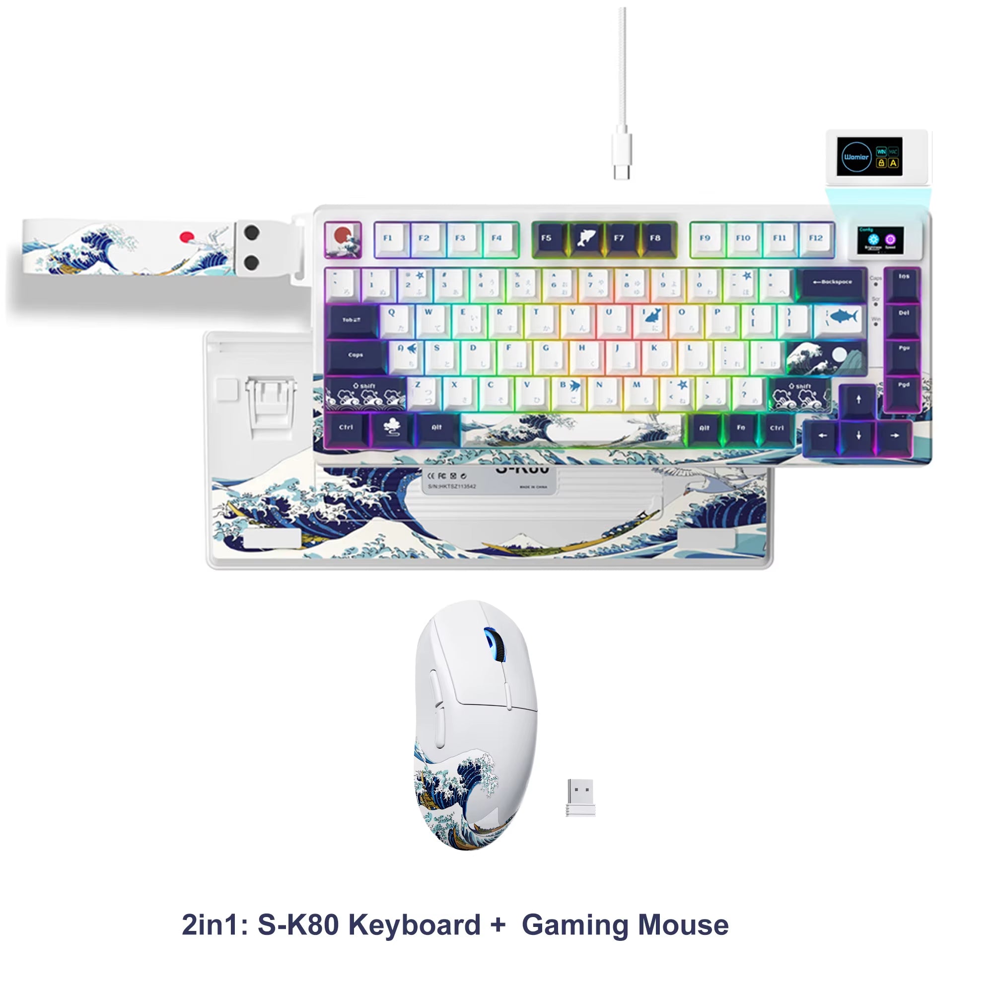 S-K80 75% Keyboard with Color OLED Display Mechanical Gaming Keyboard Hot Swap Keyboard Gasket Mount RGB Custom Keyboard