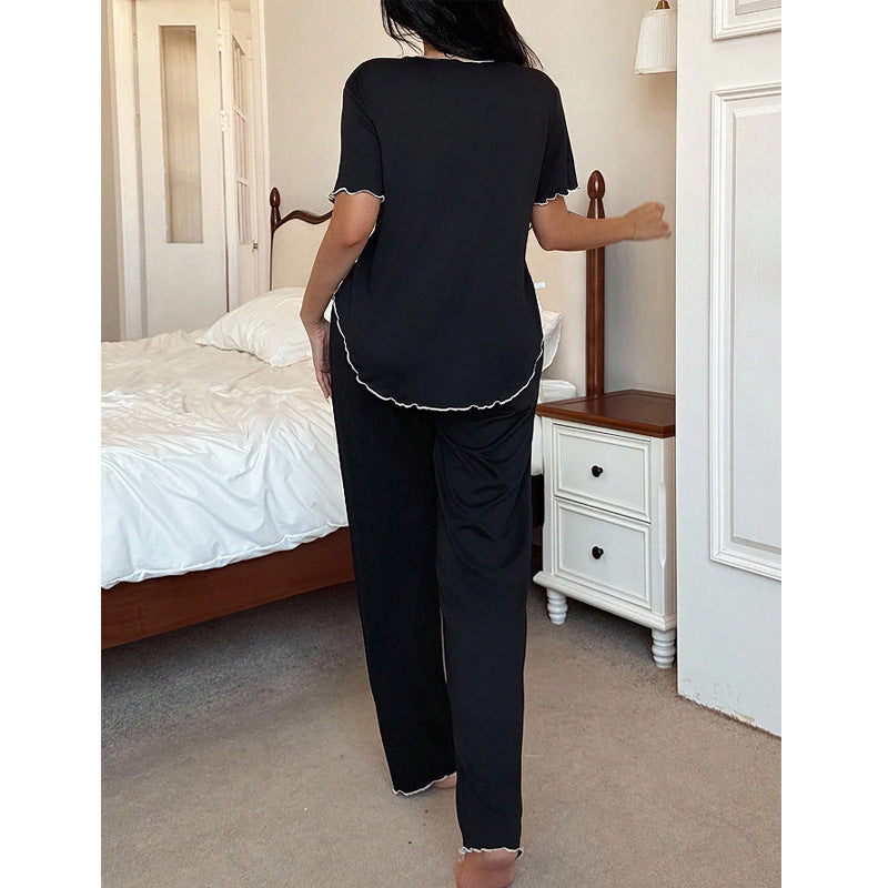 Conjunto de Pijama Casual com Top e Calças