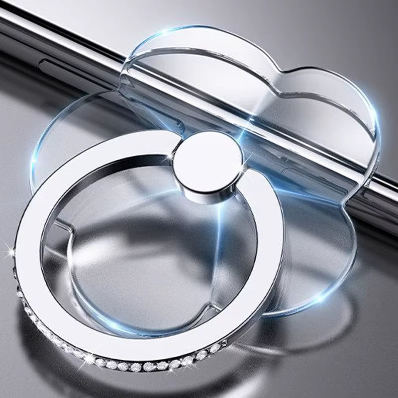 Transparent Cell Phone Ring Holder Stand 360°Degree Rotation Clear Finger Grip Kickstand Compatible Iphone Xiaomi for Phone Case