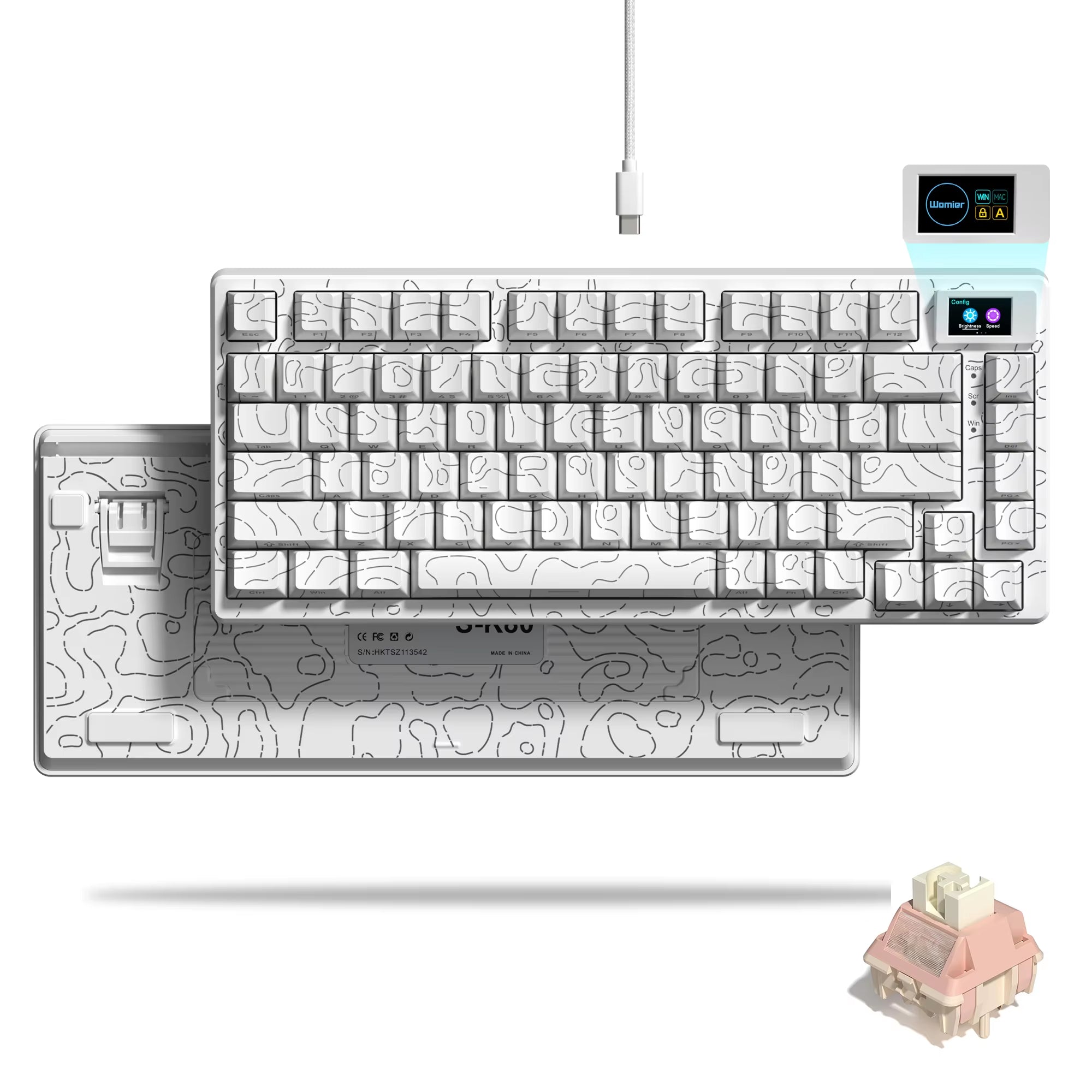 S-K80 75% Keyboard with Color OLED Display Mechanical Gaming Keyboard Hot Swap Keyboard Gasket Mount RGB Custom Keyboard