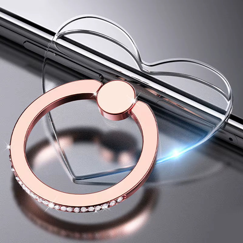 Transparent Cell Phone Ring Holder Stand 360°Degree Rotation Clear Finger Grip Kickstand Compatible Iphone Xiaomi for Phone Case